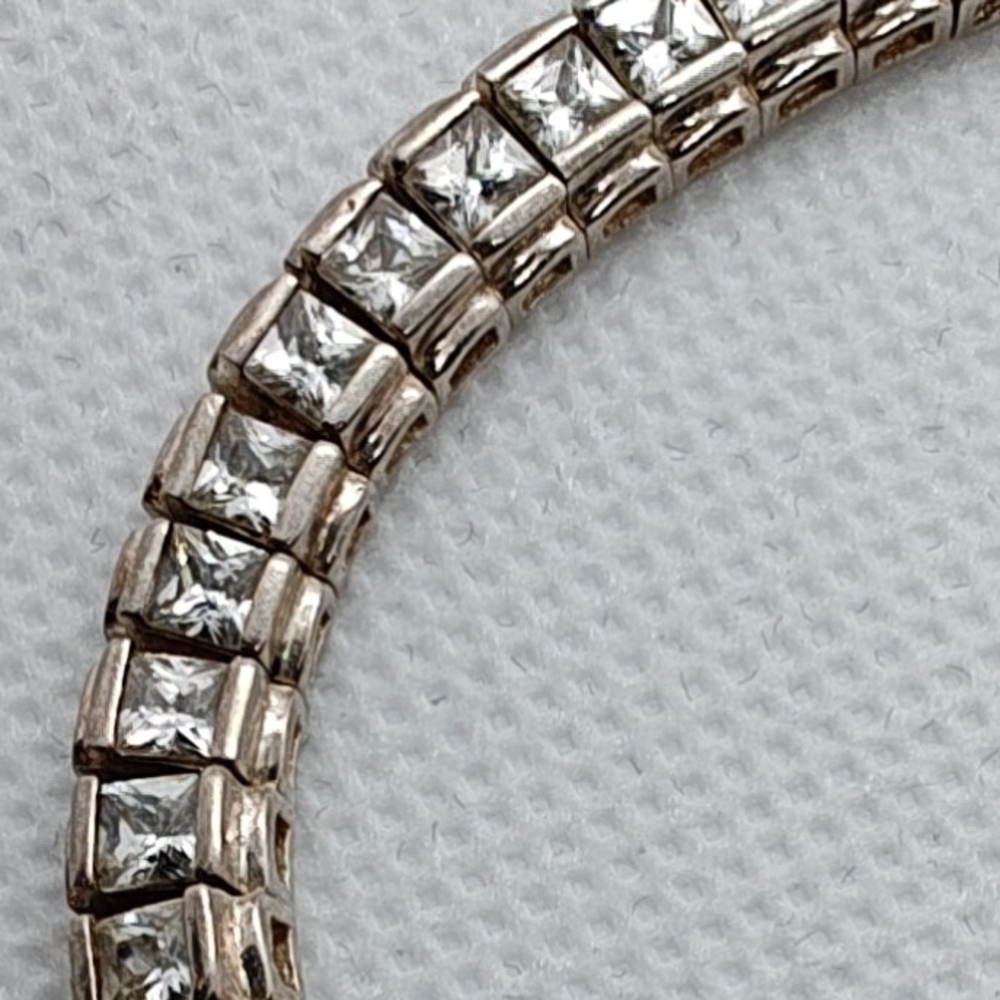 925 Sterling Silver Tennis Bracelet With Moissonite Princess Gems Unique Style